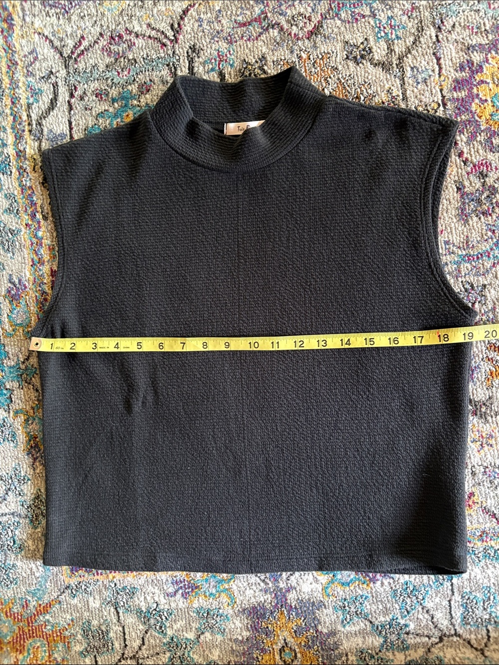 Black Sleeveless Mock Neck Top - Picture 2 of 6